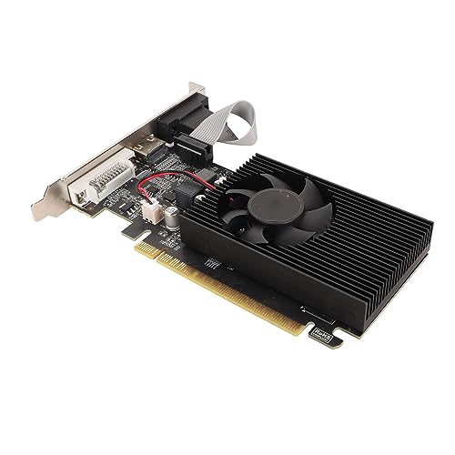 Plyisty GT 730 4 GB DDR3-Grafikkarte mit Lüfter, VGA-DVI-HD-Multimedia-Schnittstelle, PCI Express 2.0 X 16, Gaming-Grafikkarten für Hochauflösende Bilder und Geringen Stromverbrauch von Plyisty