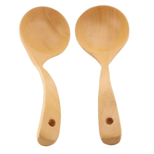 Plyisty Holzlöffel -Suppe Vielseitiges Küchenwerkzeug, das Rührende 2 -pcs Mischung für Sautiert Ist, die mit Nicht Stick Kochgeschirr Kompatibel Sind von Plyisty