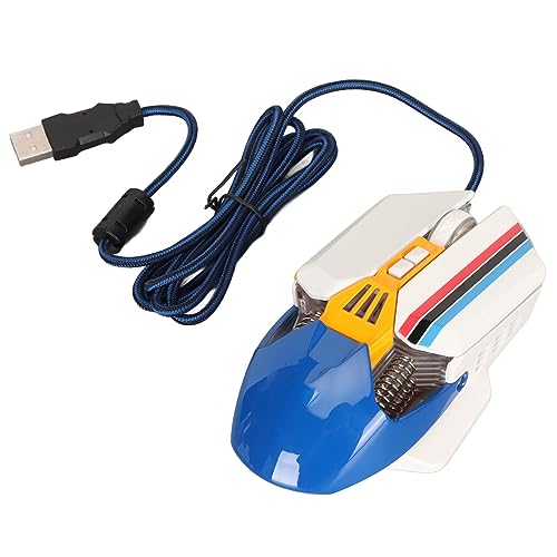 Plyisty Kabelgebundene Gaming-Maus mit RGB-Hintergrundbeleuchtung, Ergonomisches Design mit Einstellbarer DPI und 7 Programmierbaren Tasten für Gaming, Büro, Studium (Weiß) von Plyisty