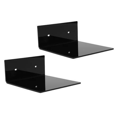 Plyisty Kratztes Mini -Installierte Wandlagerstafeln -resistent für Schwimmende Boards Zur Effektiven Reduzierung des Raums, Schlafzimmerdekor, 2 STK. Kleine Wandregale für Bürobadezimmer (Black) von Plyisty