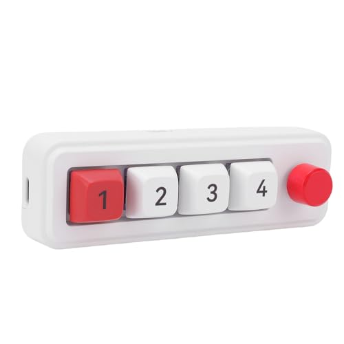 Plyisty Mechanischer Numpad mit 4 Vollständig Programmierbaren Knöpfen, 12 RGB -Backlits Typ C Kabelgebundene Nummernpad, Numeric Tastatur Support Hot Swappable Tasten (White) von Plyisty