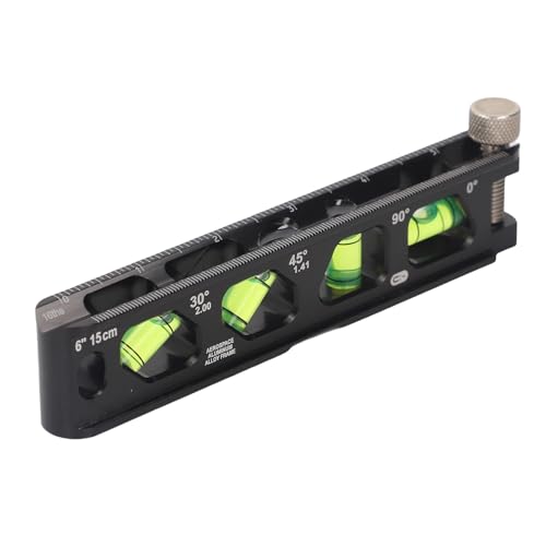 Plyisty Mini -Level -Lineal 4 Magnete Schlankes Design für Wasserrohre 6 Zoll Skala Schwarz für Leitungen von Plyisty