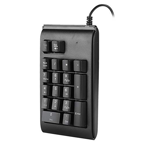 Plyisty Nummernblock, Mechanischer USB-Ziffernblock mit Kabel, 19-Tasten-Nummernblock, 3-Farben-Tastatur mit Hintergrundbeleuchtung, wasserdichte, rutschfeste Fußpolster, für (Black) von Plyisty