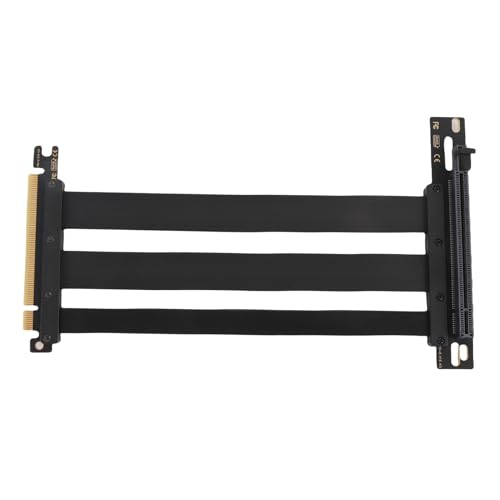 Plyisty PCIe 4.0 Riser -Kabel, PCIe 4.0 X16 Grafikkartenverlängerungskabel, 90 Grad Rechtswinkel, Segmentiertes Design, Kompatibel mit RTX 4090 (TI) und 8900 (XT), Schwarz (10 cm) von Plyisty