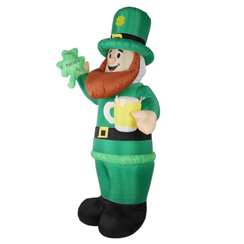 Plyisty Saint Patrick Day Decor Aufblasbare Kobold 2,4 M Einzigartige Form für Innenpartyfeier (EU -Stecker 220 V) von Plyisty