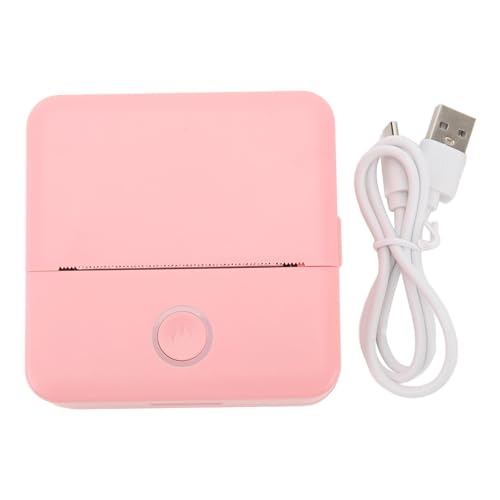 Plyisty Tragbarer Drucker, Thermischer Tintenloser Drucker, Kabellose Bluetooth-Verbindung, 200-DPI-Sofort-Taschendrucker für Foto-Bild-Barcode-Etiketten (PINK) von Plyisty