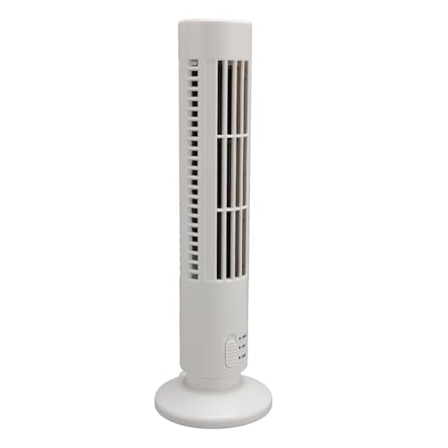 Plyisty USB Angetriebener Bladeless -Tischlüfter mit Ruhigem Betrieb, Turmform für Home Office, ABS -Material, 1 Pack (WHITE) von Plyisty