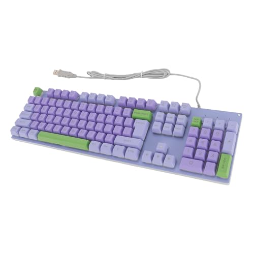 Plyisty USB-Gaming-Tastatur mit Kabel, Große Tastatur in Voller Größe, Spritzwassergeschütztes Design, mit Hintergrundbeleuchtung, für Desktop, Computer, PC (Roland Lila) von Plyisty