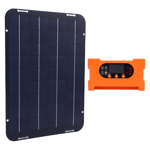 Plyisty Vielseitiger Solarantrieb Batterie-Ladegerät für Schuppen, 12W Solar Panel Kit IP65 Wassersicher für den Heimgebrauch, Einfach zu Bedienende Solar-Batterie-Ladegerät. von Plyisty