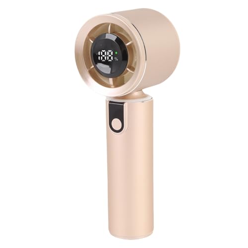 Plyisty Wiederaufladbare Mini -Lüfterverstellbare Umgebungsbeleuchtung Tragbarer Handheld -Lüfter Zum Radfahren und Kreuzfahrten 5v1a Eingangsspannung Aluminiumlegierung Goldfarbe von Plyisty