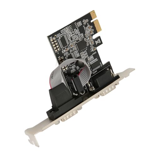 Serielle PCIE-RS232-Karte mit 2 Ports und Halterung in Voller Größe, Unterstützt, 256 Byte FIFO-Tiefe, für POS-Systeme, Scanner, Drucker von Plyisty