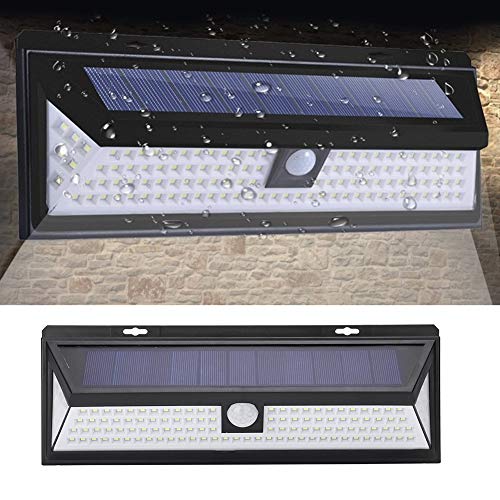 Solarwandleuchte, 118Led 3 Beleuchtungsmodi Solarwandleuchte, 120 Grad 5,5 V 1,8 W Solarpanel, Solarladesystem und Lichtsteuerung, Induktionssteuerungstechnologie für den menschlichen Körper von Plyisty