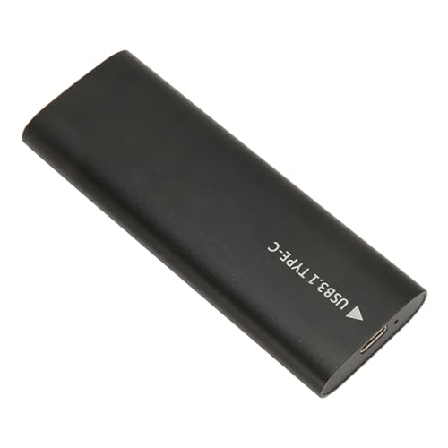 Tragbares SSD -Gehäuse, 10gbps UASP -Trim USB C 3.1 M.2 SSD -Gehäuse für 2242 2230 SSD (Black) (Silver) (Black) von Plyisty