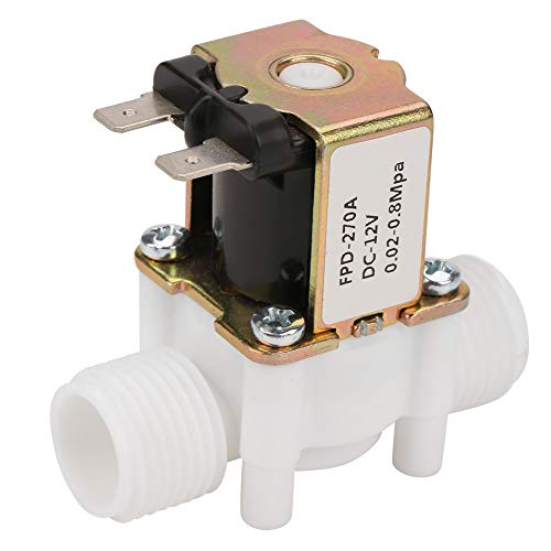 Ventil,12V G1/2 Zoll NC Magnetventil Magnetwasserventil Solenoid Water Valve G1/2" NC Kunststoff Magnetventil für elektrischen Wassereinlass zur Wasserabgabe von Plyisty