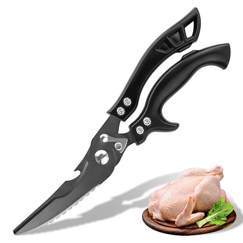 Geflügelschere Hähnchenschere Edelstahl Profi Fleischschere: Schwarz Küchenschere Titanium Coated Schere Küche Allzweckschere für Fleisch Fisch Geflügelschere Hähnchenschere Edelstahl Profi Fleischschere: Schwarz Küchenschere Titanium Coated Schere Küche Allzweckschere für Fleisch Fisch von Plys