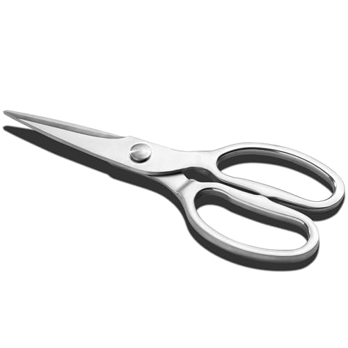 Küchenschere Edelstahl Schere Küche Profi: Geflügelschere Küchenhilfe Allzweckschere Universalschere Metallschere Hochwertige Gemüseschere Fleischschere Silber von Plys