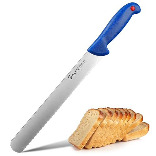 Plys Brotmesser Wellenschliff, Edelstahl Brötchenmesser 26.5 Zentimeter Messer Scharf Klinge, Brötchenmesser eignet sich für Brot und Kuchen von Plys