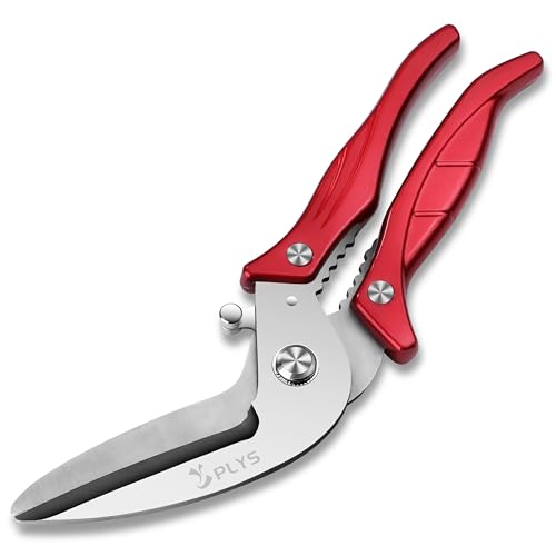 Plys Geflügelschere Hochleistungs Küchenschere Scharfe: Haushaltsschere Edelstahl Schere Küche mit Rot Griff Allzweckschere Haushaltsscheren Plys Geflügelschere Hochleistungs Küchenschere Scharfe: Haushaltsschere Edelstahl Schere Küche mit Rot Griff Allzweckschere Haushaltsscheren von Plys