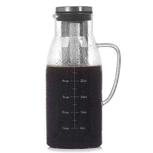 Pmandgk Cold Brew Kaffeemaschine, Eistee-Krug, Infuser mit Deckel und Skala, Filterkaffeekanne, 1,5 l von Pmandgk
