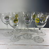 Luminarc France Heißluftballon Weingläser 4Er Set | Handbemalte Florale Kitschige von PmdreamsVintage