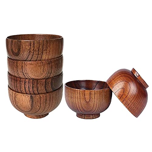 Pmkvgdy 6 StüCk Holzschalen Serviergeschirr für, Suppe, Dip, Kaffee, Tee, Dekoration SalatschüSsel KüChe Besteck Set von Pmkvgdy