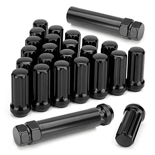 Pmkvgdy M14X1.5 Radmuttern, 24 StüCk 14Mmx1.5 7 Spline Drive Ahle Cone Radmuttern 2 Schwarz mit 2 SteckschlüSseln von Pmkvgdy