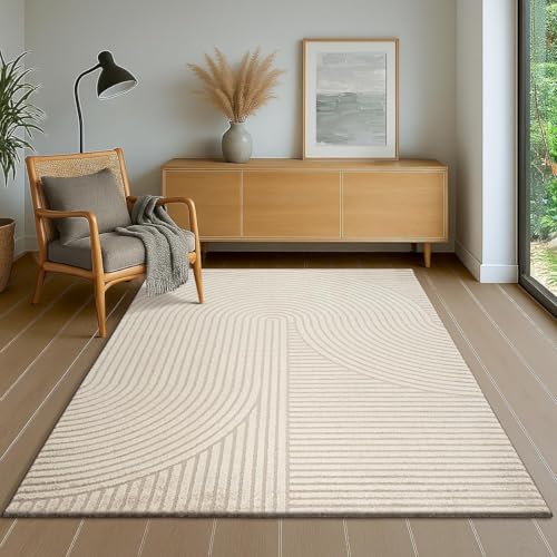 Pmnadfdag Teppich Wohnzimmer 100 x 160 cm Teppich Maschinenwaschbarer Kurzflor rutschfest für Schlafzimmer Küche Büro Moderne geometrische Linien beige Pmnadfdag Teppich Wohnzimmer 100 x 160 cm Teppich Maschinenwaschbarer Kurzflor rutschfest für Schlafzimmer Küche Büro Moderne geometrische Linien beige von Pmnadfdag