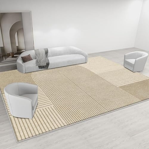 Pmnadfdag Teppich Wohnzimmer 110 x 150 cm Kurzflor rutschfest Waschbar Teppich für Küche Schlafzimmer Flur Moderne geometrische Linien beige Pmnadfdag Teppich Wohnzimmer 110 x 150 cm Kurzflor rutschfest Waschbar Teppich für Küche Schlafzimmer Flur Moderne geometrische Linien beige von Pmnadfdag