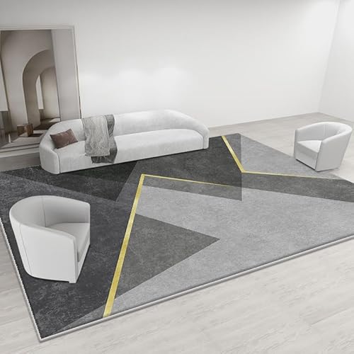 Pmnadfdag Teppich Wohnzimmer 110 x 190 cm Antirutsch Kurzflor Waschbar,für Büro Schlafzimmer Bettvorleger Modernes Geometrisches Grau Pmnadfdag Teppich Wohnzimmer 110 x 190 cm Antirutsch Kurzflor Waschbar,für Büro Schlafzimmer Bettvorleger Modernes Geometrisches Grau von Pmnadfdag