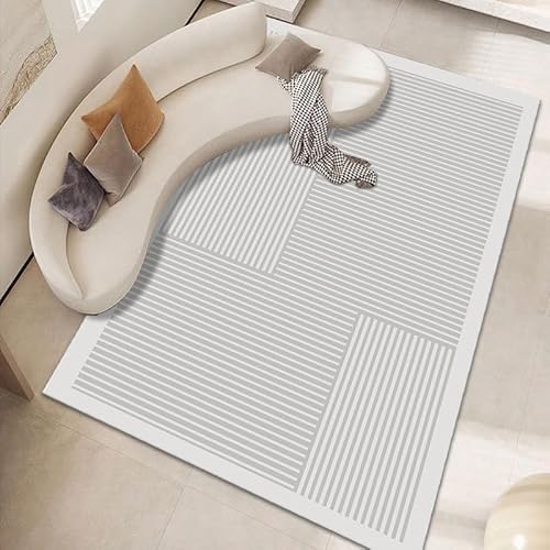 Pmnadfdag Teppich Wohnzimmer 120 x 160 cm Kurzflor Anti Rutsch Waschbar,für Schlafzimmer,Büro,Küche Moderne geometrische Linien grau Pmnadfdag Teppich Wohnzimmer 120 x 160 cm Kurzflor Anti Rutsch Waschbar,für Schlafzimmer,Büro,Küche Moderne geometrische Linien grau von Pmnadfdag