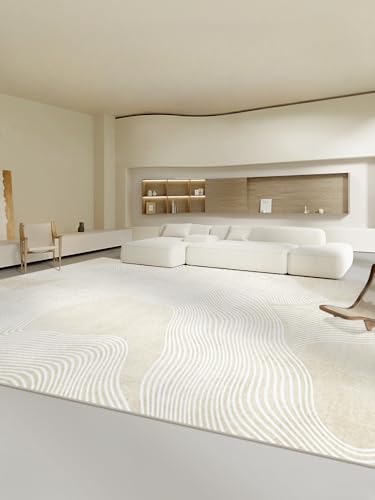 Pmnadfdag Teppich Wohnzimmer 140 x 200 cm Kurzflor Antirutsch für Wohnzimmer Schlafzimmer rutschfest für Büro Küche Badezimmer Moderne Linien weiß beige Pmnadfdag Teppich Wohnzimmer 140 x 200 cm Kurzflor Antirutsch für Wohnzimmer Schlafzimmer rutschfest für Büro Küche Badezimmer Moderne Linien weiß beige von Pmnadfdag