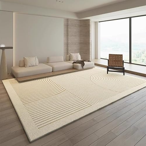 Pmnadfdag Teppich Wohnzimmer 140 x 200 cm Kurzflor Antirutsch für Wohnzimmer Schlafzimmer rutschfest für Büro Küche Badezimmer Moderne geometrische Linien beige Pmnadfdag Teppich Wohnzimmer 140 x 200 cm Kurzflor Antirutsch für Wohnzimmer Schlafzimmer rutschfest für Büro Küche Badezimmer Moderne geometrische Linien beige von Pmnadfdag