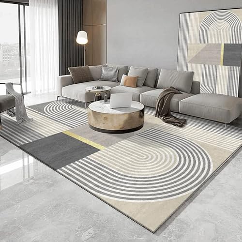 Pmnadfdag Teppich Wohnzimmer 140 x 200 cm Kurzflor Antirutsch für Wohnzimmer Schlafzimmer rutschfest für Büro Küche Badezimmer Moderne geometrische Linien grau beige Pmnadfdag Teppich Wohnzimmer 140 x 200 cm Kurzflor Antirutsch für Wohnzimmer Schlafzimmer rutschfest für Büro Küche Badezimmer Moderne geometrische Linien grau beige von Pmnadfdag