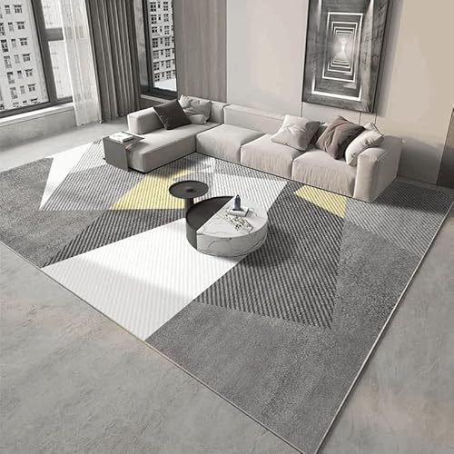 Pmnadfdag Teppich Wohnzimmer 140 x 200 cm Kurzflor Antirutsch für Wohnzimmer Schlafzimmer rutschfest für Büro Küche Badezimmer Moderne geometrische Linien grau gelb Pmnadfdag Teppich Wohnzimmer 140 x 200 cm Kurzflor Antirutsch für Wohnzimmer Schlafzimmer rutschfest für Büro Küche Badezimmer Moderne geometrische Linien grau gelb von Pmnadfdag