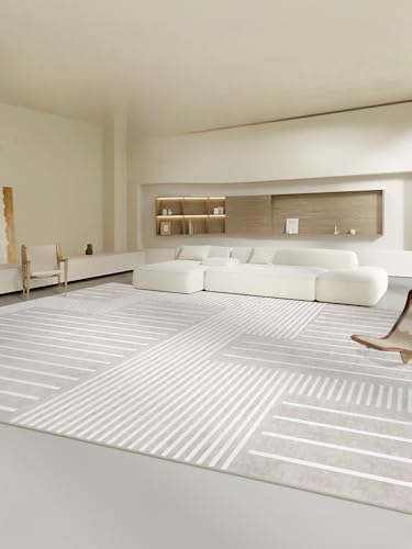 Pmnadfdag Teppich Wohnzimmer 140 x 200 cm Kurzflor Antirutsch für Wohnzimmer Schlafzimmer rutschfest für Büro Küche Badezimmer Moderne geometrische Linien grau weiß Pmnadfdag Teppich Wohnzimmer 140 x 200 cm Kurzflor Antirutsch für Wohnzimmer Schlafzimmer rutschfest für Büro Küche Badezimmer Moderne geometrische Linien grau weiß von Pmnadfdag
