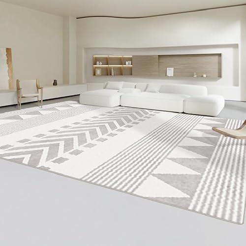 Pmnadfdag Teppich Wohnzimmer 140 x 200 cm Kurzflor Antirutsch für Wohnzimmer Schlafzimmer rutschfest für Büro Küche Badezimmer Moderne geometrische Linien weiß grau Pmnadfdag Teppich Wohnzimmer 140 x 200 cm Kurzflor Antirutsch für Wohnzimmer Schlafzimmer rutschfest für Büro Küche Badezimmer Moderne geometrische Linien weiß grau von Pmnadfdag