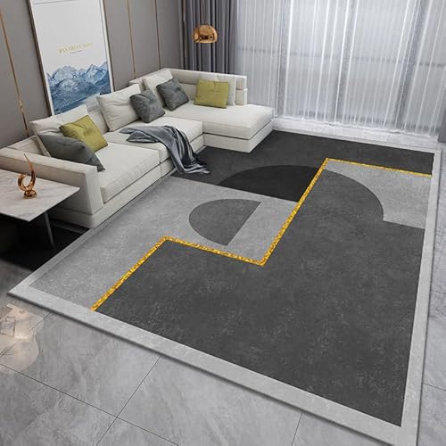 Pmnadfdag Teppich Wohnzimmer 140 x 200 cm Kurzflor Antirutsch für Wohnzimmer Schlafzimmer rutschfest für Büro Küche Badezimmer Modernes Geometrisches Grau Pmnadfdag Teppich Wohnzimmer 140 x 200 cm Kurzflor Antirutsch für Wohnzimmer Schlafzimmer rutschfest für Büro Küche Badezimmer Modernes Geometrisches Grau von Pmnadfdag