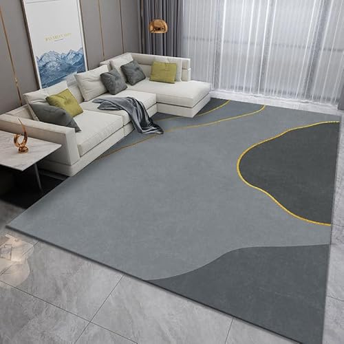 Pmnadfdag Teppich Wohnzimmer 150 x 180 cm Kurzflor rutschfest Weich Waschbar,für Schlafzimmer Küche Büro Modernes Geometrisches Grau Pmnadfdag Teppich Wohnzimmer 150 x 180 cm Kurzflor rutschfest Weich Waschbar,für Schlafzimmer Küche Büro Modernes Geometrisches Grau von Pmnadfdag