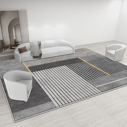 Pmnadfdag Teppich Wohnzimmer 150 x 180 cm Kurzflor rutschfest Weich Waschbar,für Schlafzimmer Küche Büro Modernes Geometrisches Grau Pmnadfdag Teppich Wohnzimmer 150 x 180 cm Kurzflor rutschfest Weich Waschbar,für Schlafzimmer Küche Büro Modernes Geometrisches Grau von Pmnadfdag