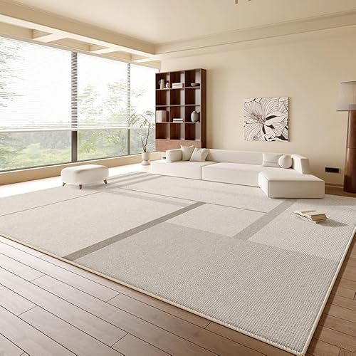 Pmnadfdag Teppich Wohnzimmer 150 x 200 cm Teppich Maschinenwaschbar rutschfest für Schlafzimmer Büro Moderne geometrische Linien beige grau Pmnadfdag Teppich Wohnzimmer 150 x 200 cm Teppich Maschinenwaschbar rutschfest für Schlafzimmer Büro Moderne geometrische Linien beige grau von Pmnadfdag