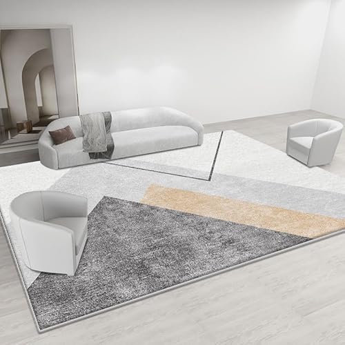 Pmnadfdag Teppich Wohnzimmer 150 x 200 cm Teppich Maschinenwaschbar rutschfest für Schlafzimmer Büro Moderne geometrische Linien grau gelb beige Pmnadfdag Teppich Wohnzimmer 150 x 200 cm Teppich Maschinenwaschbar rutschfest für Schlafzimmer Büro Moderne geometrische Linien grau gelb beige von Pmnadfdag
