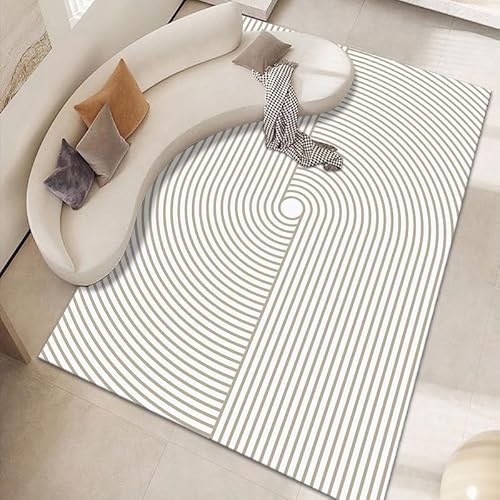 Pmnadfdag Teppich Wohnzimmer 160 x 280 cm Große Kurzflor Teppich Antirutsch rutschfest Waschbar,für Schlafzimmer Büro Moderne geometrische Linien weiß Pmnadfdag Teppich Wohnzimmer 160 x 280 cm Große Kurzflor Teppich Antirutsch rutschfest Waschbar,für Schlafzimmer Büro Moderne geometrische Linien weiß von Pmnadfdag