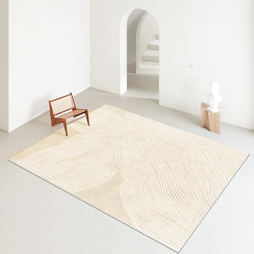 Pmnadfdag Teppich Wohnzimmer 200 x 290 cm Große Kurzflor Teppich,Waschbar rutschfest für Schlafzimmer Esszimmer Moderne Linien weiß Pmnadfdag Teppich Wohnzimmer 200 x 290 cm Große Kurzflor Teppich,Waschbar rutschfest für Schlafzimmer Esszimmer Moderne Linien weiß von Pmnadfdag