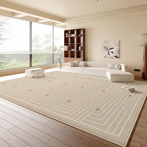 Pmnadfdag Teppich Wohnzimmer 200 x 290 cm Große Kurzflor Teppich,Waschbar rutschfest für Schlafzimmer Esszimmer Moderne geometrische Linien Hellbraun Pmnadfdag Teppich Wohnzimmer 200 x 290 cm Große Kurzflor Teppich,Waschbar rutschfest für Schlafzimmer Esszimmer Moderne geometrische Linien Hellbraun von Pmnadfdag