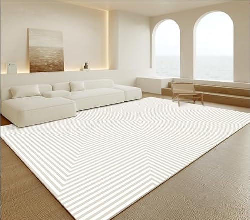 Pmnadfdag Teppich Wohnzimmer 70 x 140 cm rutschfest Waschbar,für Schlafzimmer,Büro,Küche,Flur Moderne geometrische Linien weiß Pmnadfdag Teppich Wohnzimmer 70 x 140 cm rutschfest Waschbar,für Schlafzimmer,Büro,Küche,Flur Moderne geometrische Linien weiß von Pmnadfdag