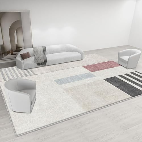 Pmnadfdag Teppich Wohnzimmer Große 160 x 230 cm Teppich Kurzflor rutschfest für Schlafzimmer Küche Büro Esszimmer Moderne geometrische Linien beige grau Pmnadfdag Teppich Wohnzimmer Große 160 x 230 cm Teppich Kurzflor rutschfest für Schlafzimmer Küche Büro Esszimmer Moderne geometrische Linien beige grau von Pmnadfdag