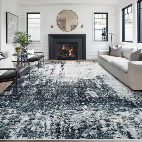 Pmnadfdag Teppich Wohnzimmer Große 180 x 200 cm Teppich rutschfest Waschbar Weich für Schlafzimmer Büro Moderne abstrakte Tinte grau grün Pmnadfdag Teppich Wohnzimmer Große 180 x 200 cm Teppich rutschfest Waschbar Weich für Schlafzimmer Büro Moderne abstrakte Tinte grau grün von Pmnadfdag
