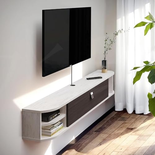 Pmnianhua TV-Möbel, Wandregale, Wandmontage, unter der TV-Halterung, Unterhaltungsregal für Fernsehkonsole, schwimmend, für Wohnzimmer, Schlafzimmer (140 cm, Grau) von Pmnianhua