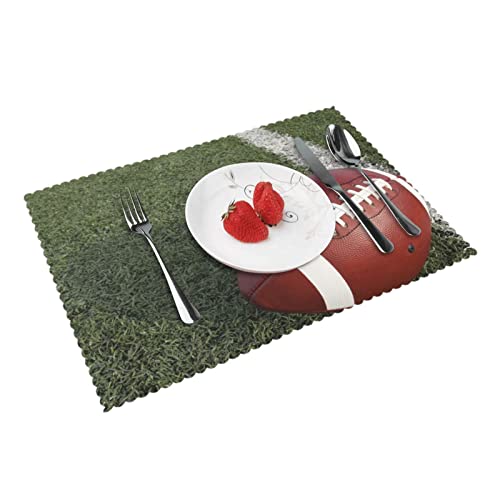 Tischsets mit American Football-Druck, hitzebeständig, waschbar, für Küche, Esstisch, 45 x 30 cm, 4 Stück von Pmnnerefaq