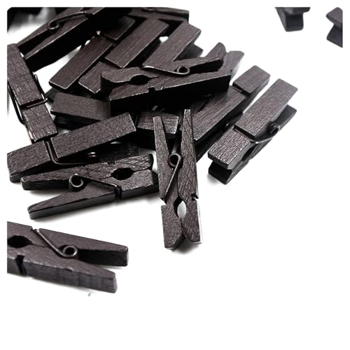 Pmnzdy 100 Stück Holz Wäscheklammern farbige Natur 3.5 cm süße Kleine Mini Bunt Holzklammern Zierklammern für Fotos Klammern Bilder klein Holzdekoration Clips Postkarten Geschenke deko Dunkelbraun von Pmnzdy